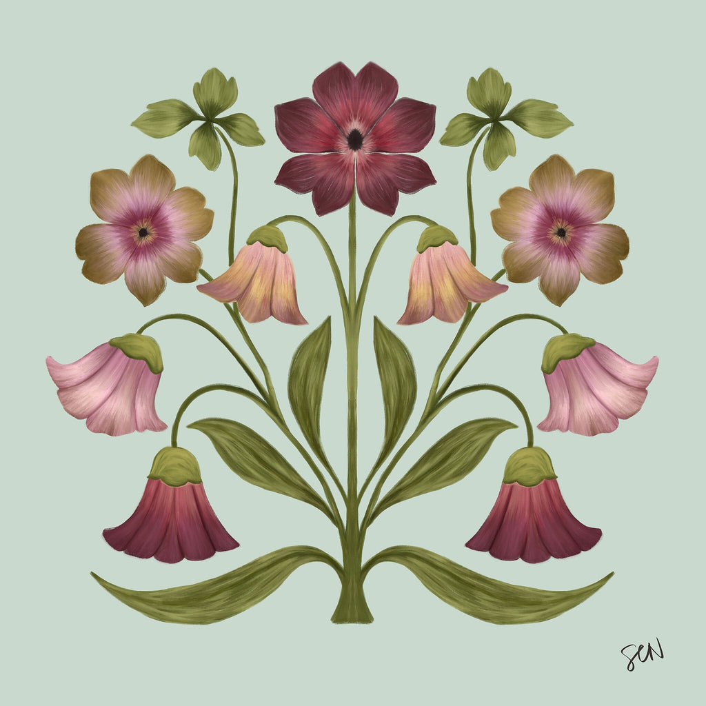 The Painted Garden Print No. I - Ash Grey Print Material Artisen Avenue 