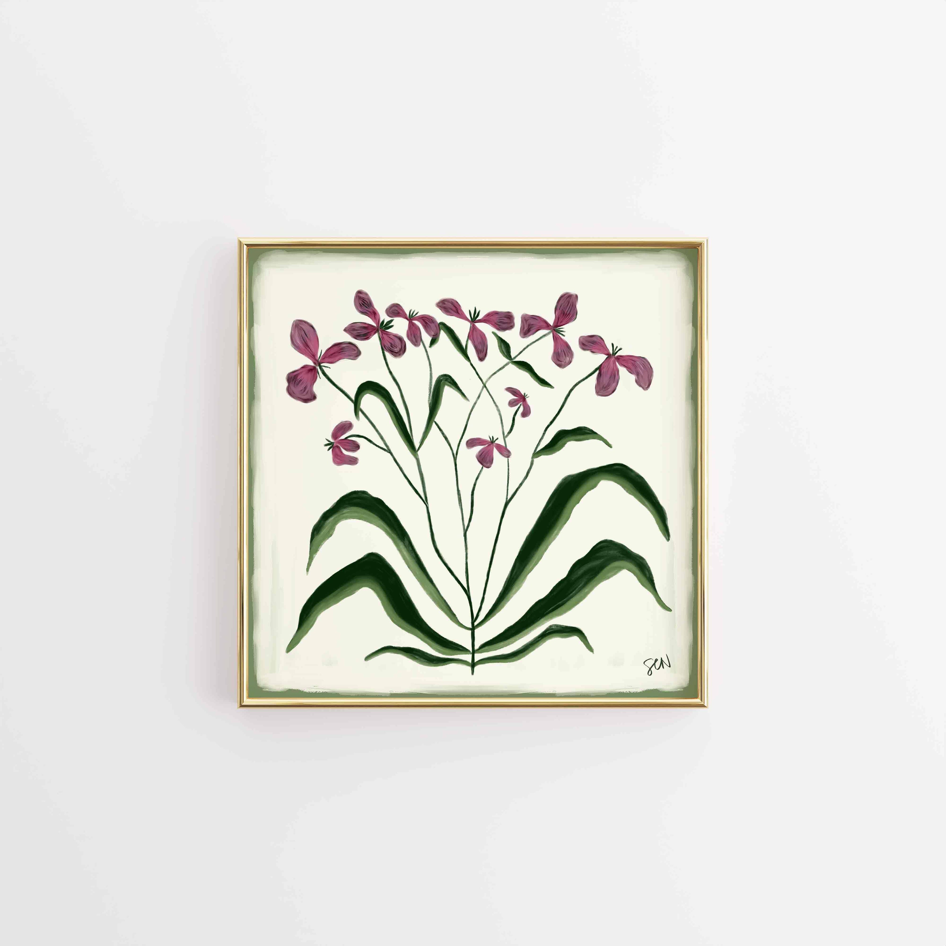 The Painted Garden Print No. II - Ivory Print Material Artisen Avenue 