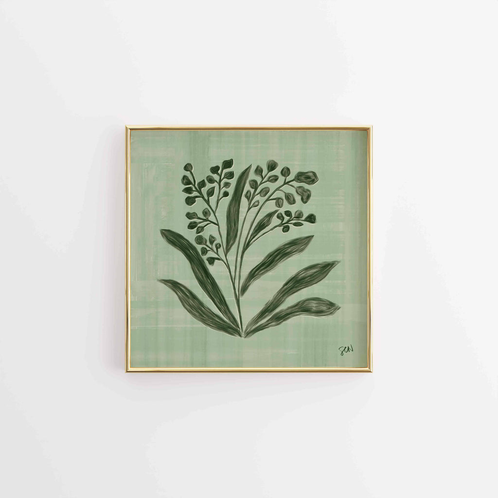 The Painted Garden Print No. III - Muted Teal Print Material Artisen Avenue 