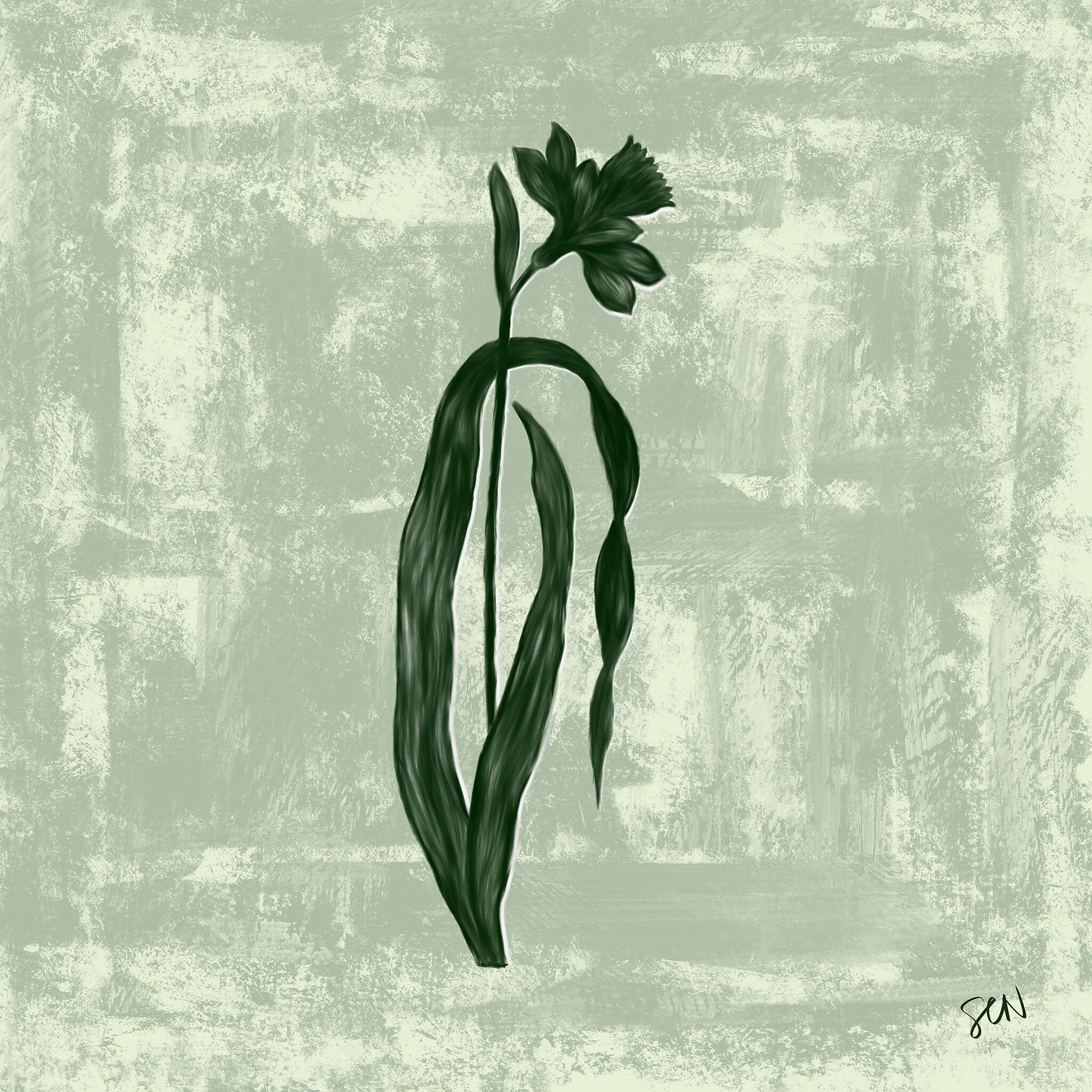 The Painted Garden Print No. IV - Ash Grey Print Material Artisen Avenue 